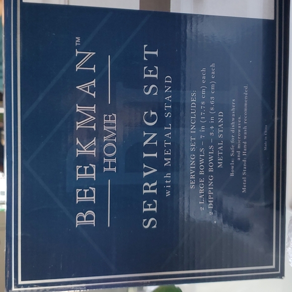 New Beekman Home Serving Set w/ Metal Stand - Picture 2 of 4